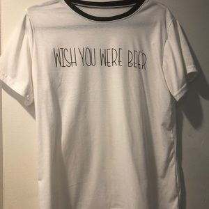 Wish you were beer graphic print tee